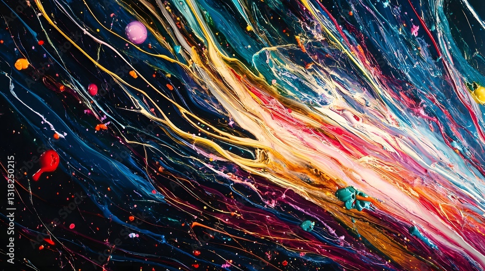 Aufkleber colorful paint streaks and blobs create an abstract artwork composition