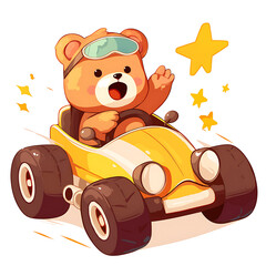 Fototapeta premium Adorable and Playful Bear Engaged in Various Activities, Minimalist and Logo-Style Designs illustrator