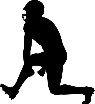 recommend clip art: American football player silhouette celebrating victory.