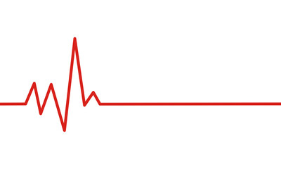 Heartbeat line icon isolated on transparent background.