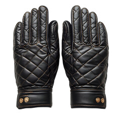 A Pair of Leather Driving Gloves with Quilted Design Isolated on Transparent Background