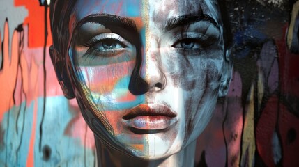 Abstract Colorful Portrait of a Woman: A Modern Art Masterpiece