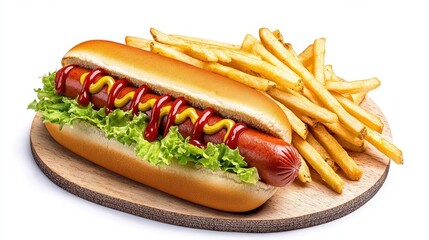 A hot dog with ketchup