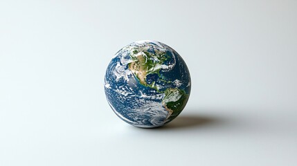 Earth globe on plain white background