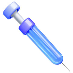 syringe with light blue and transparent design, symbolizing vaccination