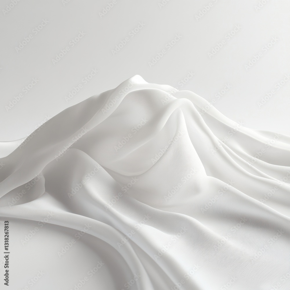 Poster elegant rippled white satin texture in smooth curves background seamless design abstract style
