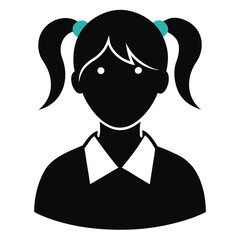 pigtails  silhouette icon 