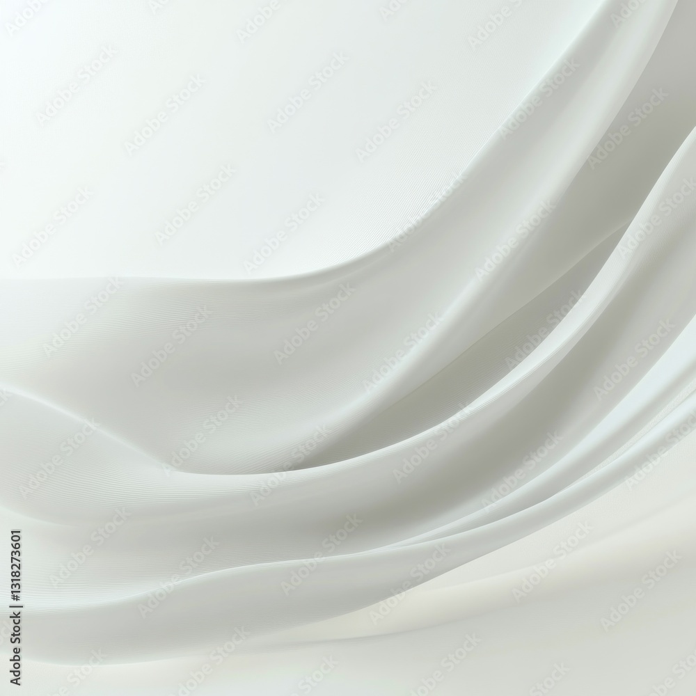 Poster captivating serene flowing white silk abstract background with smooth curves and elegant texture for
