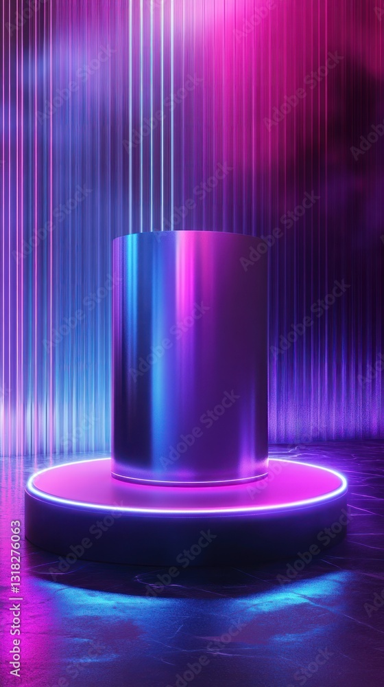 Aufkleber ethereal cylinder stage with luminous backdrop captivating product scene for showcase futuristic pla