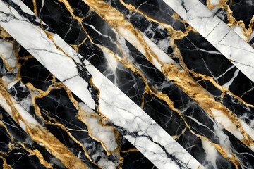 Obraz premium Black White Gold Marble Pattern texture background