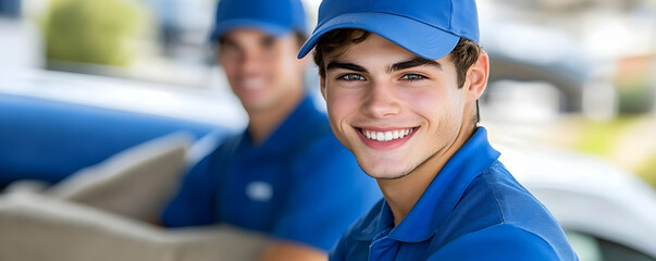 Happy Mover Smiling, Ready to Assist: Relocation Services Ensuring Smooth Transitions With Care