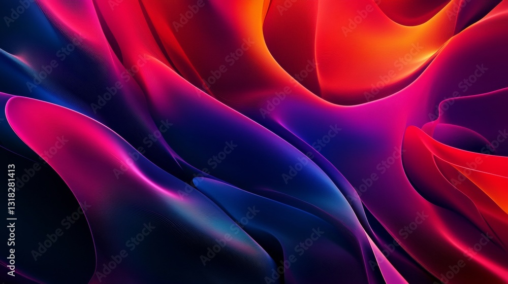 Poster colorful abstract digital texture with flowing waves and vibrant light in modern design