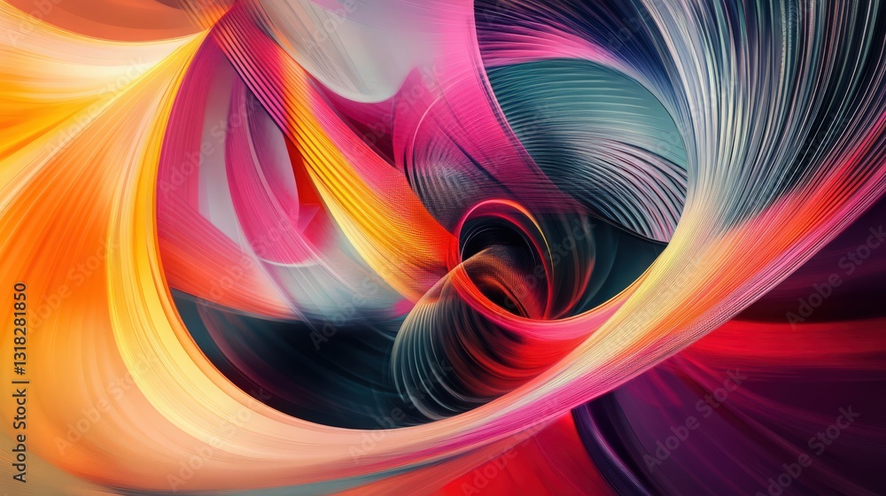 Aufkleber abstract multicolored swirl background with elegant smooth line art style