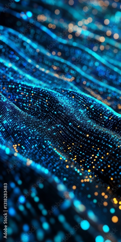 Poster abstract digital waves of light and color in a vibrant technology-inspired background