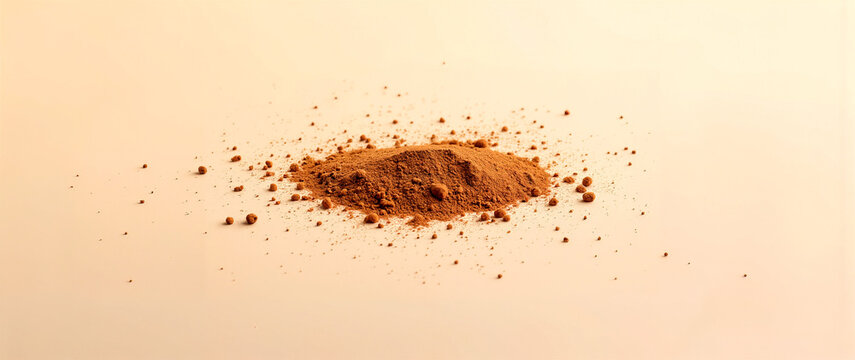 Cinnamon powder Display: Showcasing the Spice on a Clean Background.Cooking inspiration, food packaging, healthy eating, cooking classes, advertising design templates.
