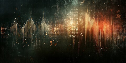 Abstract Digital Background with Colorful Glowing Patterns and Textures in Mysterious Atmosphere