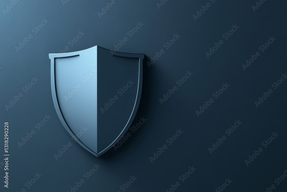 Poster a 3d shield icon displayed on a dark background represents themes of security and protection. the mo