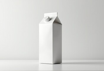 Beverage packaging mockup with blank milk carton.