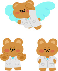 세계보건의날 동물 캐릭터 의사선생님