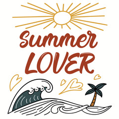 Obraz premium modern-summer-lover-quote-t-shirt-design-with-bold 