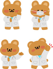 세계보건의날 동물 캐릭터 의사선생님