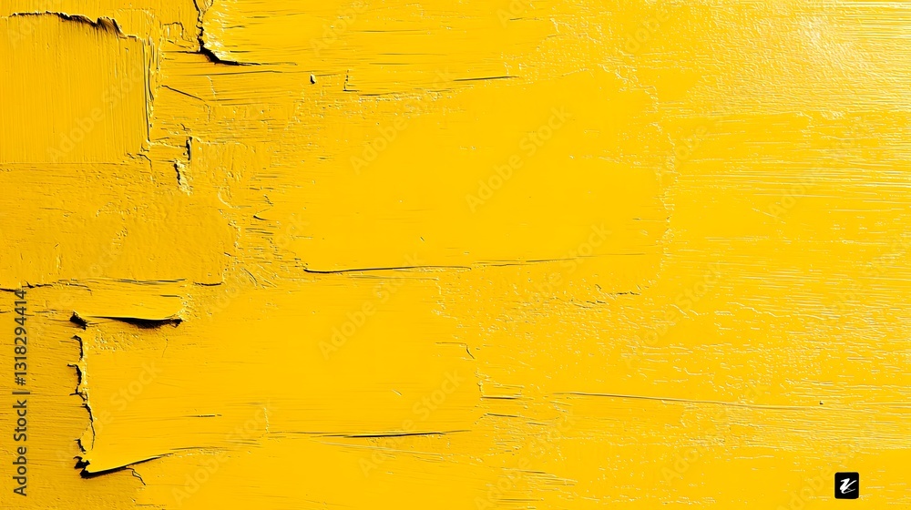 Aufkleber bright yellow abstract texture with visible brush strokes and depth