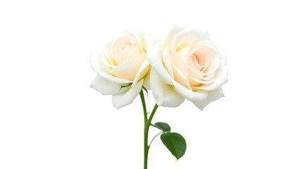 Two White Roses White Background Cutout