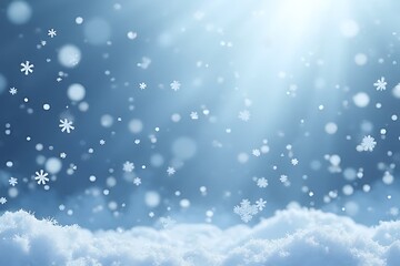 Fototapeta premium Winter wonderland snowfall tranquil landscape nature photography serene environment soft light magical atmosphere