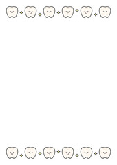 かわいい歯のフレーム、ベクターイラストの背景素材01