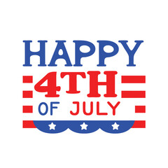 4th of July Typography Vector Art and 4th of July Festive Text Design