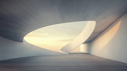 Abstract minimal architecture with curved edge