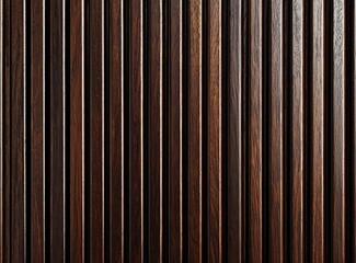 Obraz premium Vertical dark walnut wooden slats, polished to perfection, creating elegant luxury interiors.