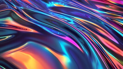 Fototapeta premium Colorful Abstract Background with Iridescent Flowing Waves