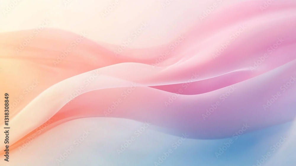 Poster delicate pastel colors flow seamlessly, creating a tranquil atmosphere. the gentle curves and soft h
