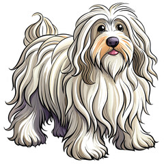 Naklejka premium A majestic Komondor dog, its long, corded, dreadlock-like coat flowing, standing proudly outdoors.
