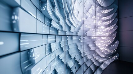 A parametric architecture design displayed on a large screen