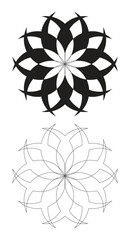 Fototapeta premium The black and white color mandala pattern vector design. 