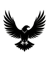Obraz premium Vector logo style eagle black silhouette 