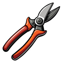 Close-up product shot of heavy-duty black pruning shears, showcasing robust design and sharp blades.  Emphasis on durable construction.