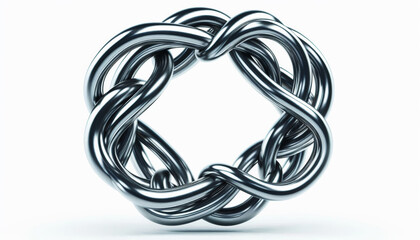 Naklejka premium Metal chain on white background