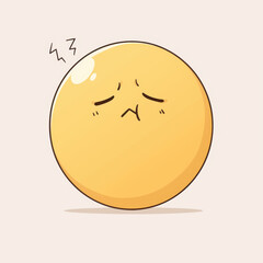 sad yellow chibi emoji with round shape and exaggerated features
