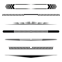 Black sport decals set