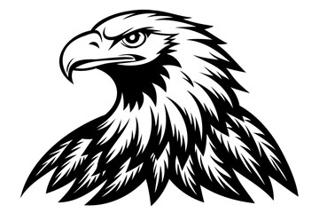 Eagle Head balck vector illustration isolated on a transparent background