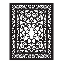 Obraz premium Leaser cut art, grill, door, window silhouette design vector.