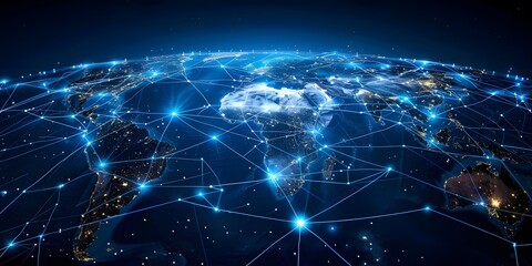 abstract blue background with globe