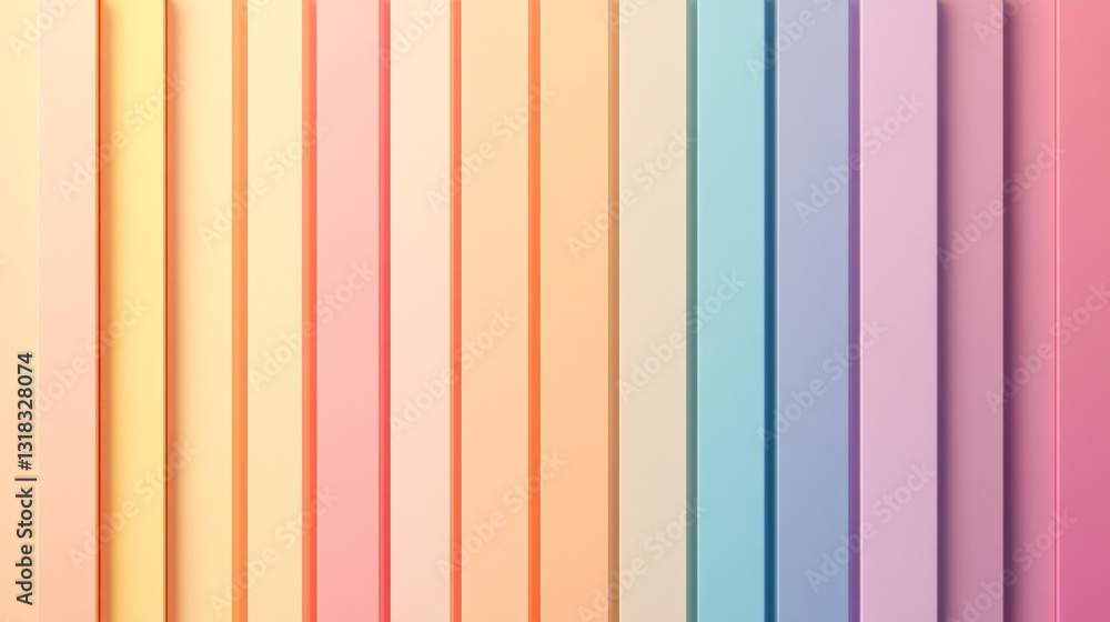 Poster vibrant pastel stripes run vertically across the canvas, creating a calming effect. the soft colors 