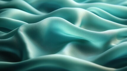 Obraz premium Teal Silk Fabric Draped Texture