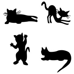 classy cat silhouette logo design for animal related products or services