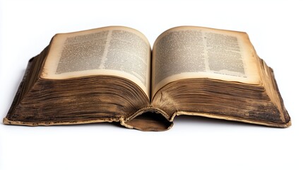 Antique book pages aged open. Old book  literature history. AI generated