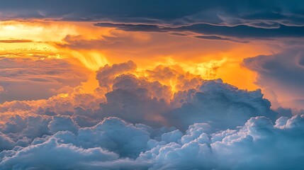Naklejka premium Photograph colorful sky filled with clouds wallpapers